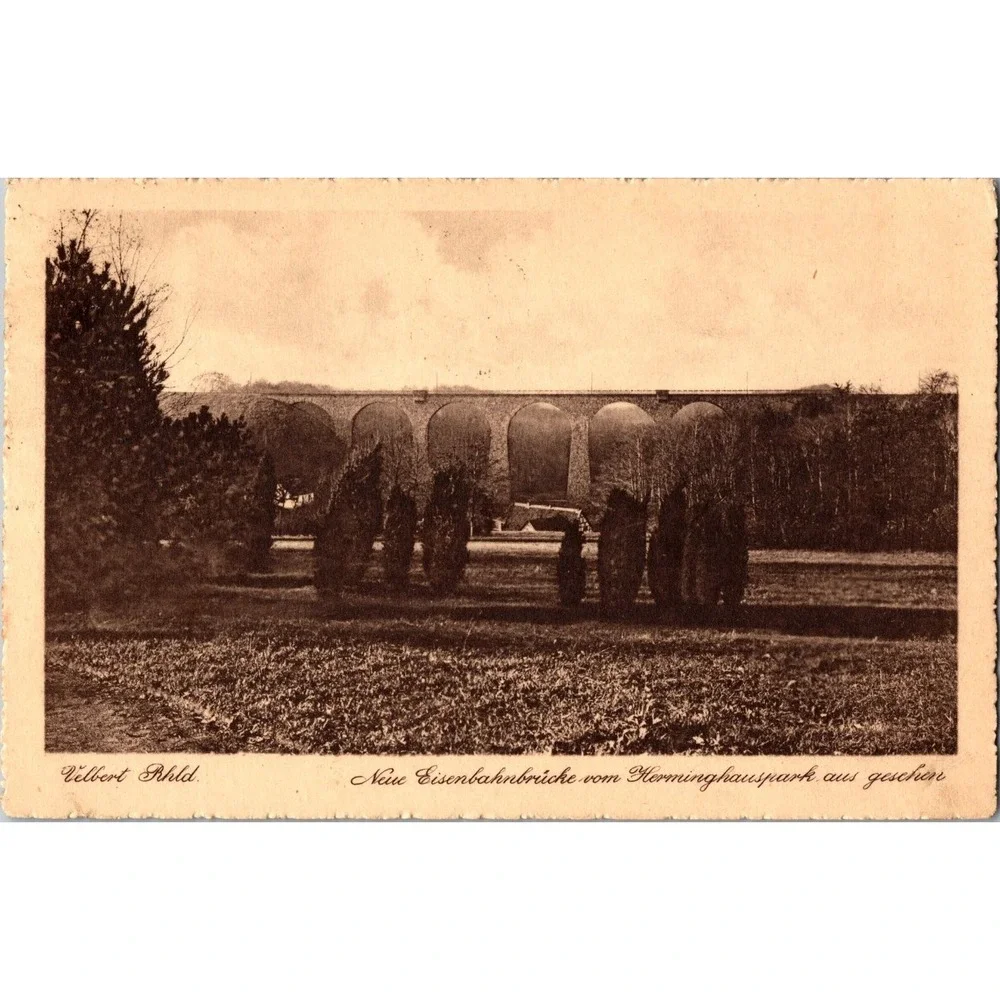 Vintage German Postcard Neue Eisenbahnbrücke Velbert Rhl. 1926